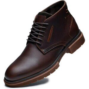 👑Men's Oxfords Chukka Ankle Boot Dark Brown Classic Comfort Lace Up Shoes